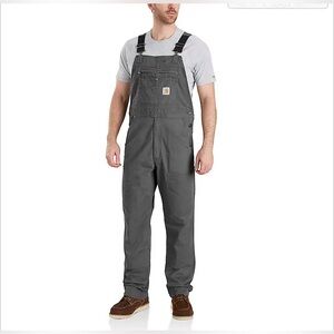 Carhartt Rugged Flex Relaxed Fit Canvas rigby Bibs Gravel gray/blue  42x34